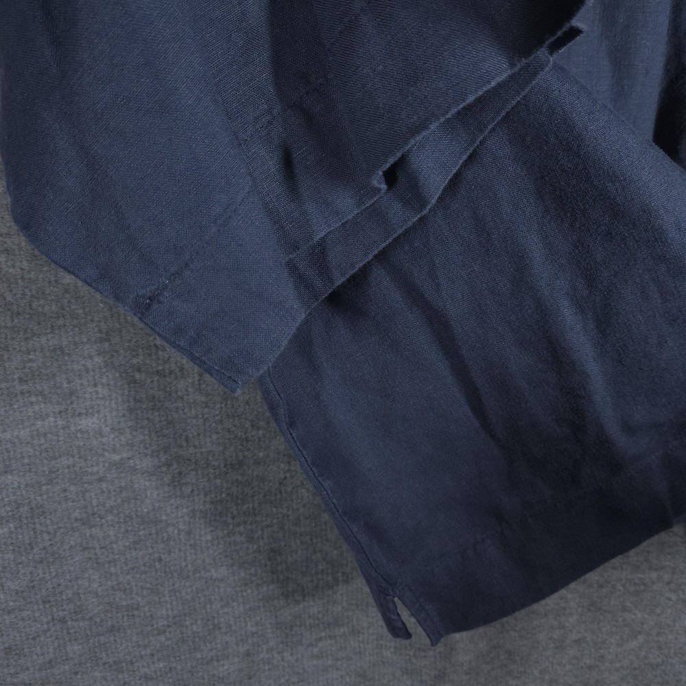 Pure Jill Linen Tunic Top S Blue Minimalist Lagenlook Oversized Bell Sleeve - Picture 2 of 10